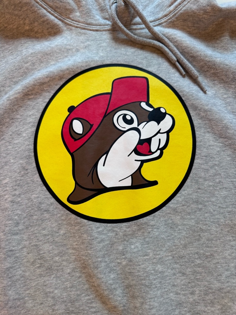 BUC-EE’s Gray Hoodie with Yellow & Red Beaver Logo